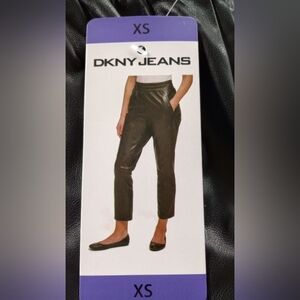 DKNY Ladies Faux Leather Pull on Pants XS